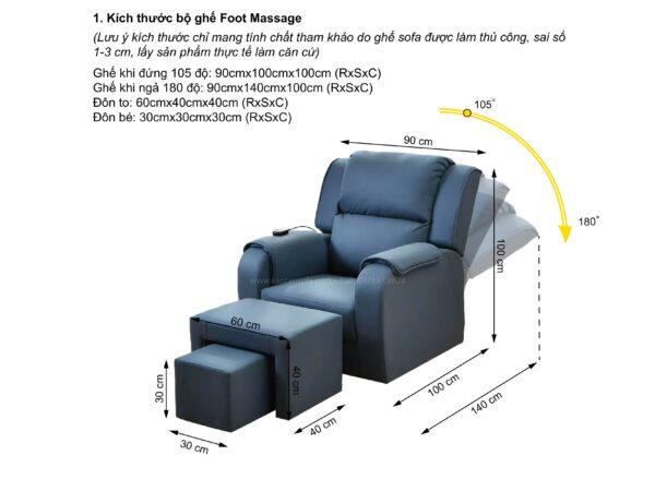 Ghế Foot Massage Chỉnh Điện Kantan FD3 - Hình ảnh 3