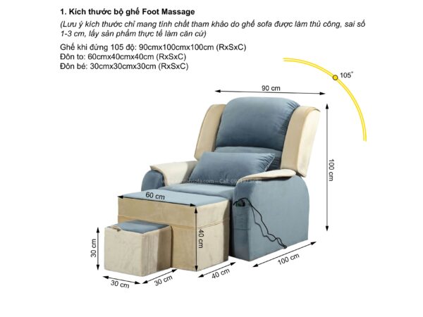 Ghế Foot Massage Chỉnh Điện Kantan FD6 - Hình ảnh 3