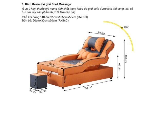 Ghế Foot Massage Chỉnh Điện Có Bồn Rửa Chân Kantan FD11 - Hình ảnh 5