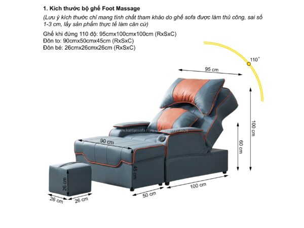 Ghế Foot Massage Chỉnh Điện  Kantan FD10 - Hình ảnh 3