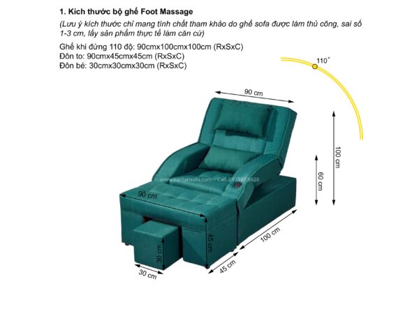 Ghế Foot Massage Chỉnh Điện  Kantan FD12 - Hình ảnh 3